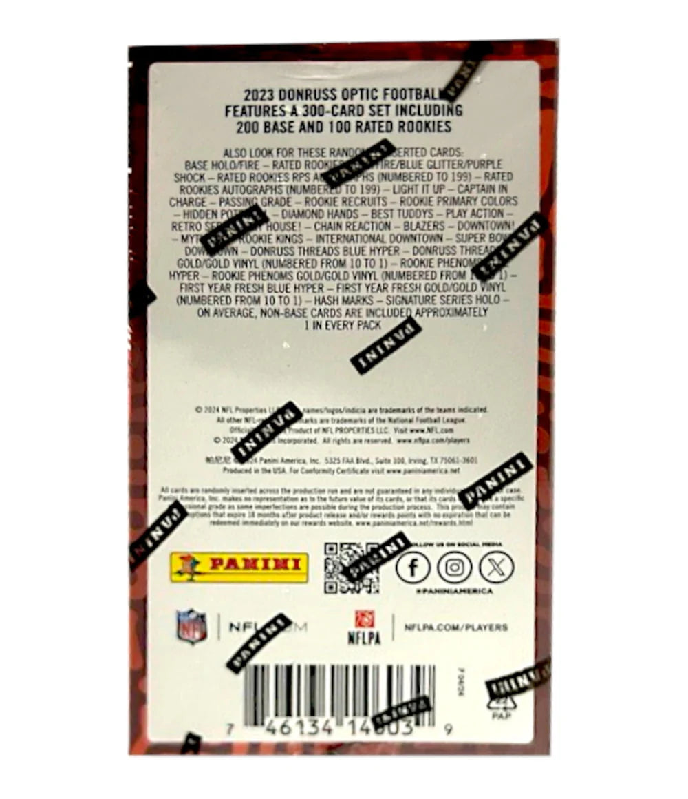 2023 Panini Donruss Optic Football Blaster Box Trading Cards Q491619