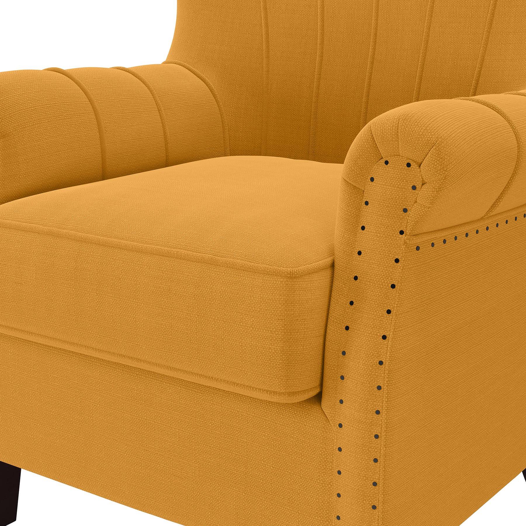 Mustard Yellow Linen Armchair W369310