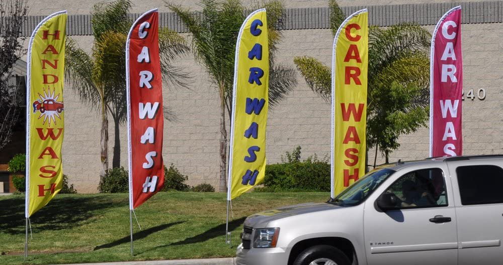 Feather Banner Sign with Flag Pole Kit and Ground Stake I117391