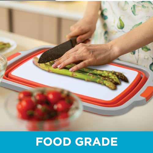 Large BBQ Collapsible Cutting Board and Grill Caddy Tub with Colander & Lid S12698
