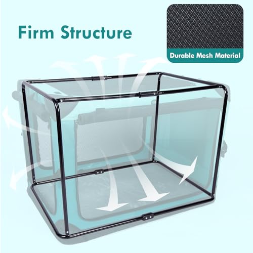 42 inch Collapsible Dog Crate with Durable Mesh Windows F6838