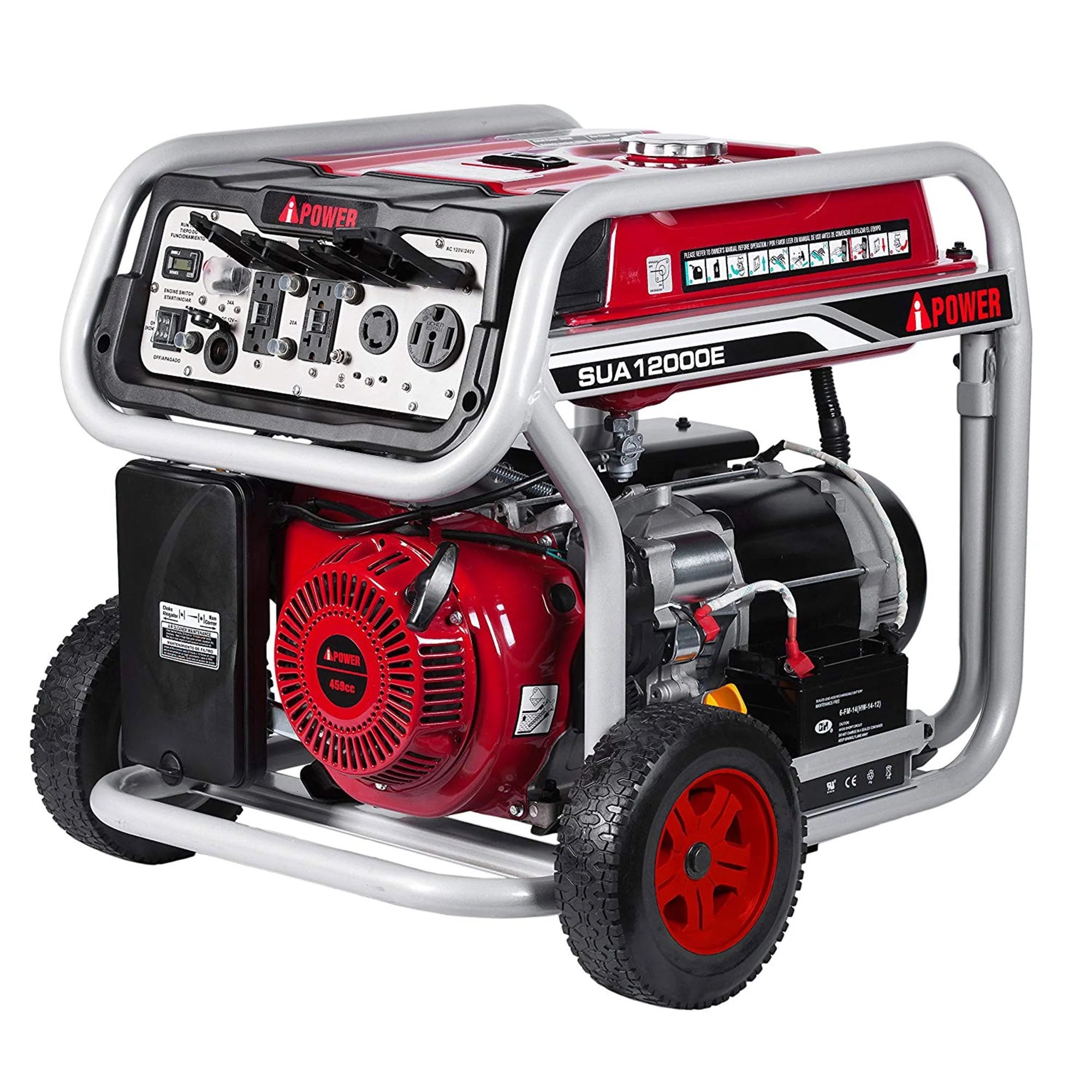 12000 Watt Portable Gas Powered Generator with Electric Start & Wheel Kit X9526
