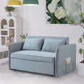 Bluish Grey Chenille Fabric Double Sofa Bed with Pull-Out Bed C1050