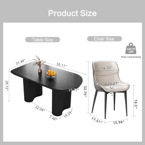 55" Oval Dining Table with 6 Chairs Q341030
