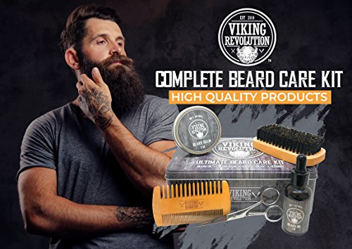 Beard Growth Kit - Oil, Balm, Serum, Derma Roller & Wooden Comb P9468