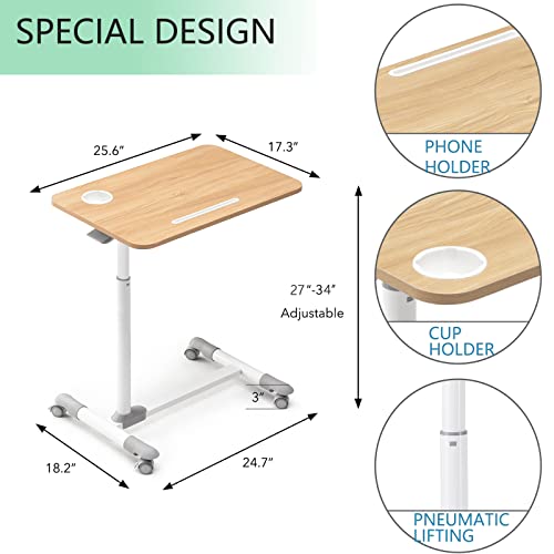 Black Adjustable Overbed Table with Wheels R371040