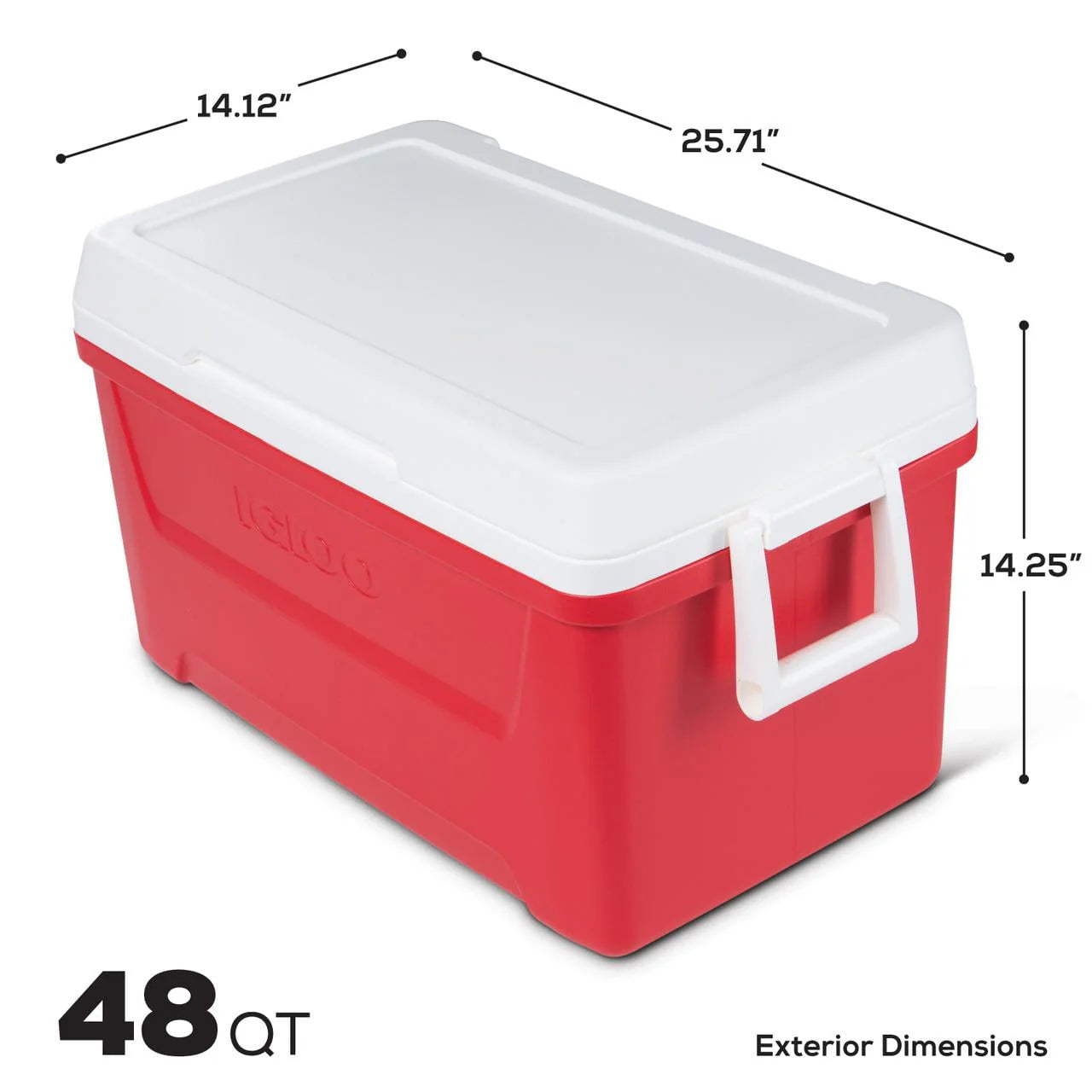 48 QT Red Ice Chest Cooler H4454