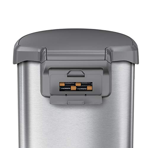 Brushed Stainless Steel Semi-Round Sensor Automatic Trash Can R719441
