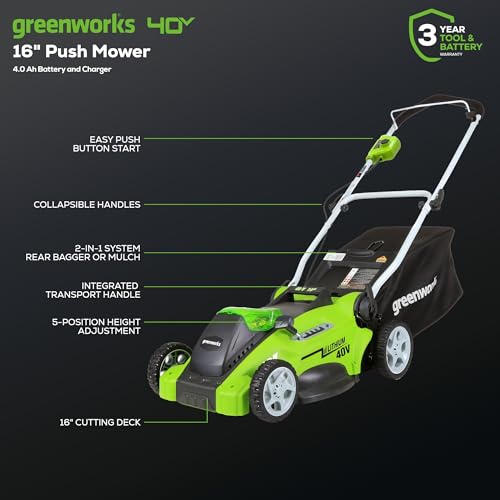 40V 21" Brushless Cordless Self-Propelled Lawn Mower with 5.0Ah Battery and Charger H464