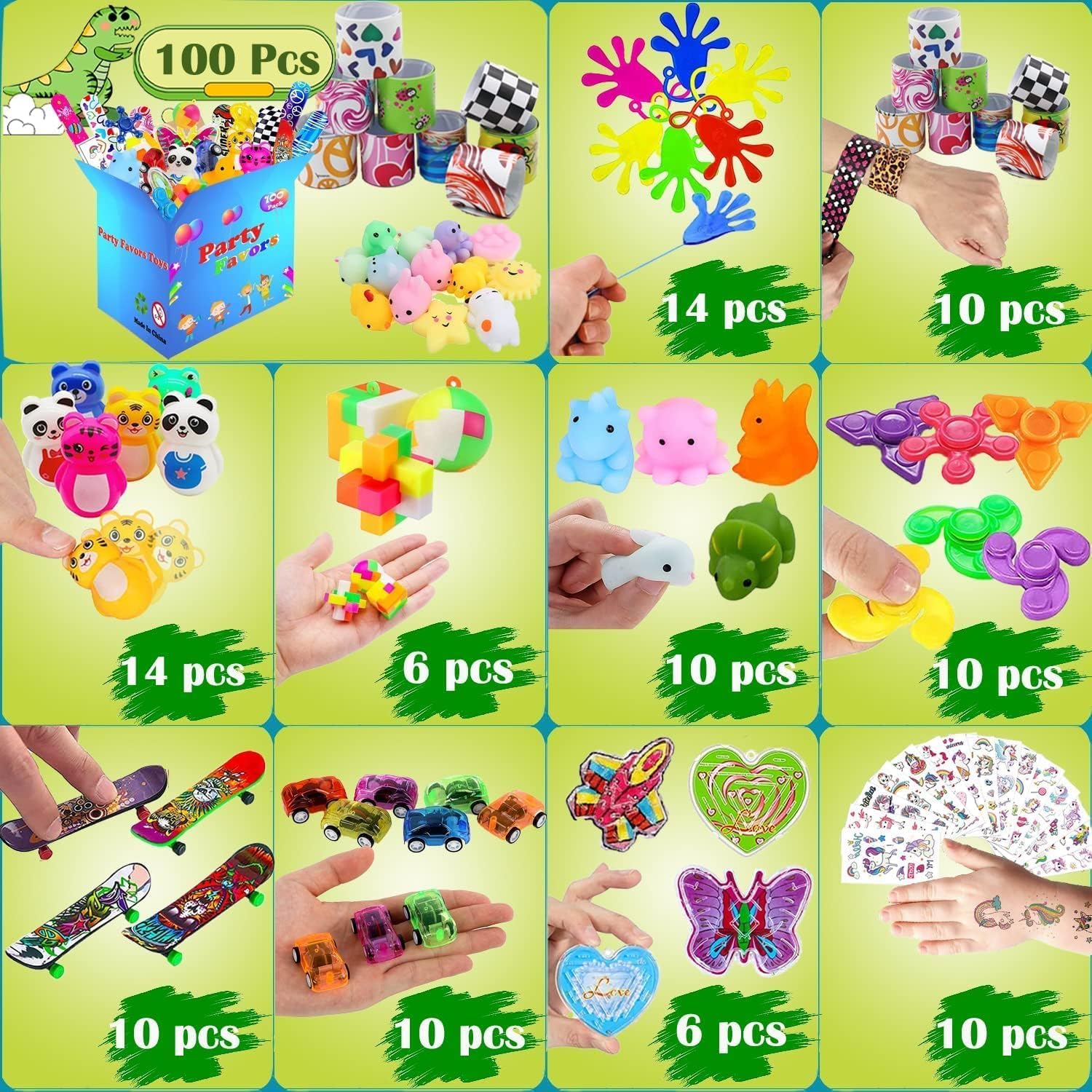100 Pcs Party Favors Treasure Box Toys Y127