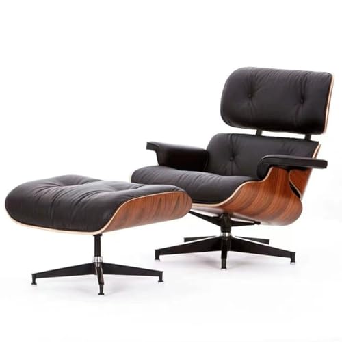 Single Leather Sofa Chair with Footrest D3644