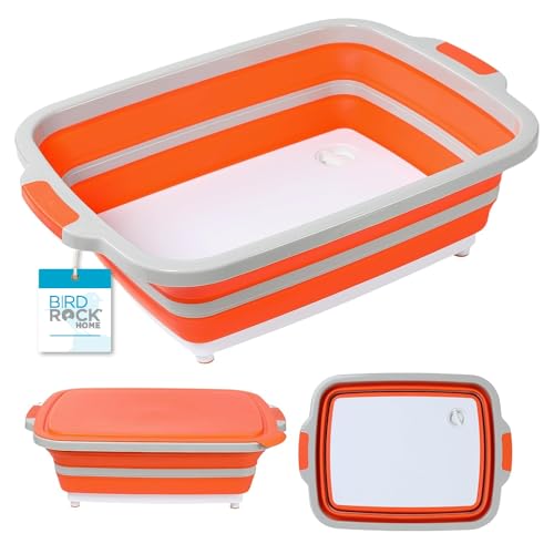 Large BBQ Collapsible Cutting Board and Grill Caddy Tub with Colander & Lid S12698