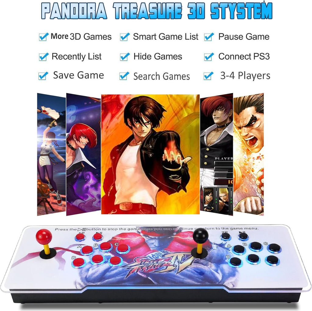 Red and White 1280x720P 3D Arcade Game Console with 3800 Games F732578