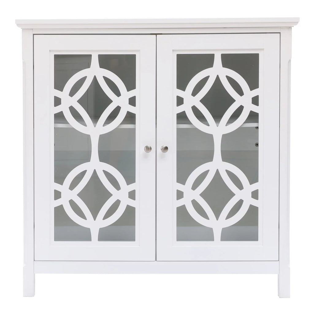White Wood 2 Door Storage Cabinet Y173409
