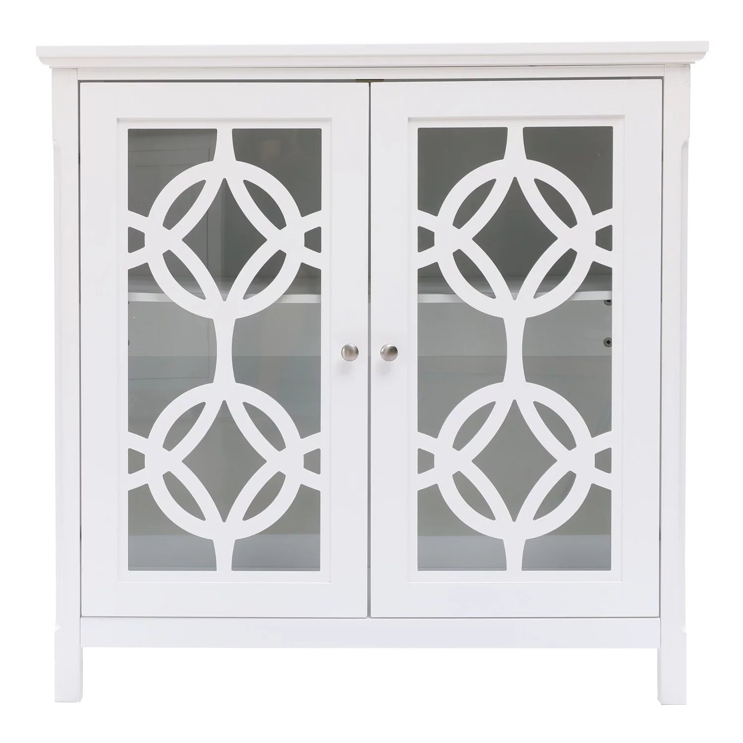 White Wood 2 Door Storage Cabinet Y173409