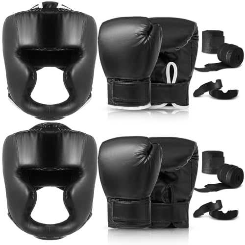 14 Pcs Boxing Set Including Boxing Gloves Headgear Helmet Punching Bag Hand Wraps Sport Mouth Guards Q856