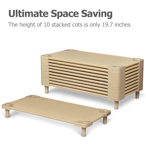 Stackable Kids Nap Cot with 4 Lockable Casters, Set of 5 R5020