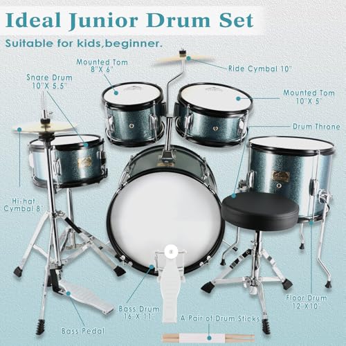 5-Piece 16 Inches Junior Drum Set W8250
