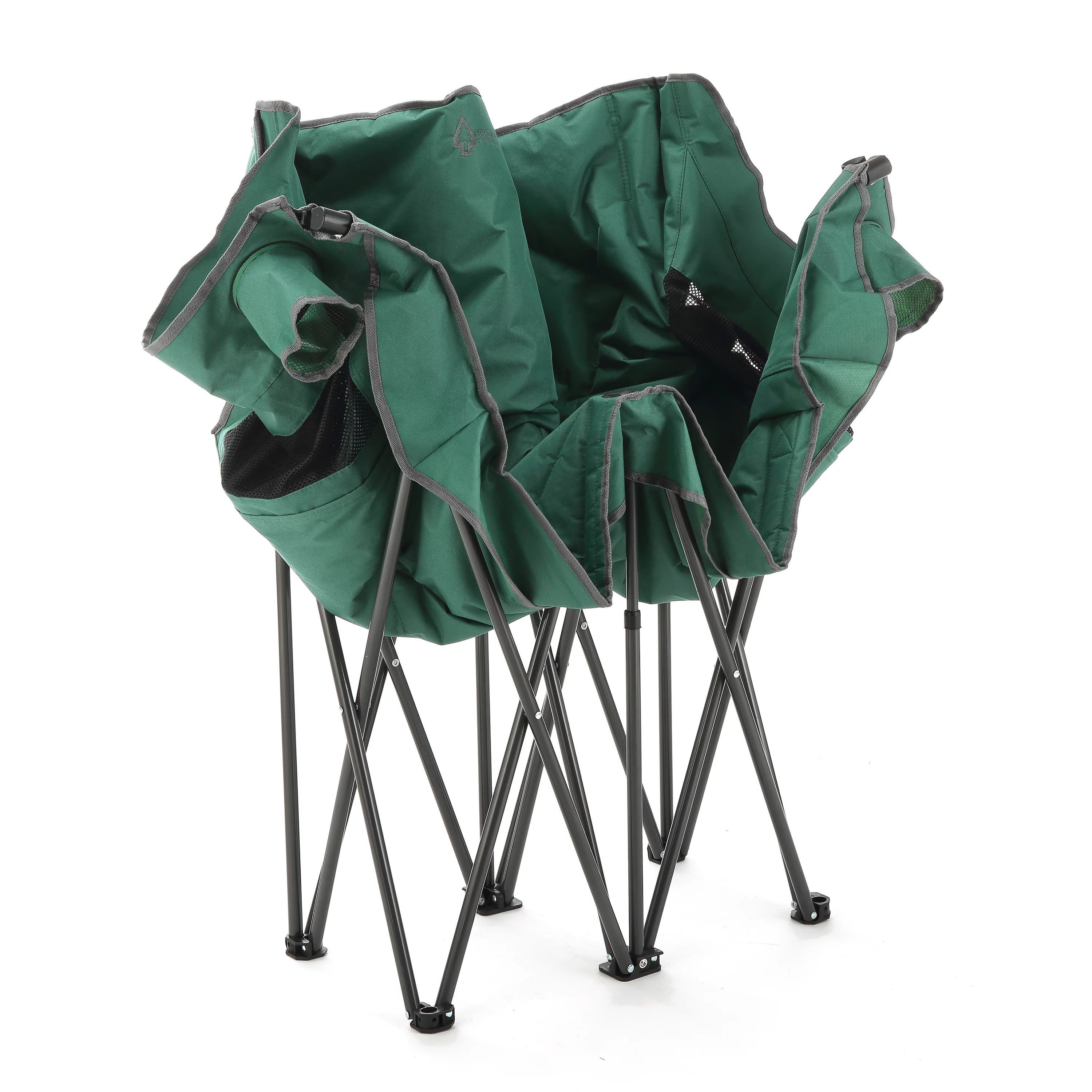 Green Portable Folding Double Camping Chair Loveseat with Carrying Bag E1756