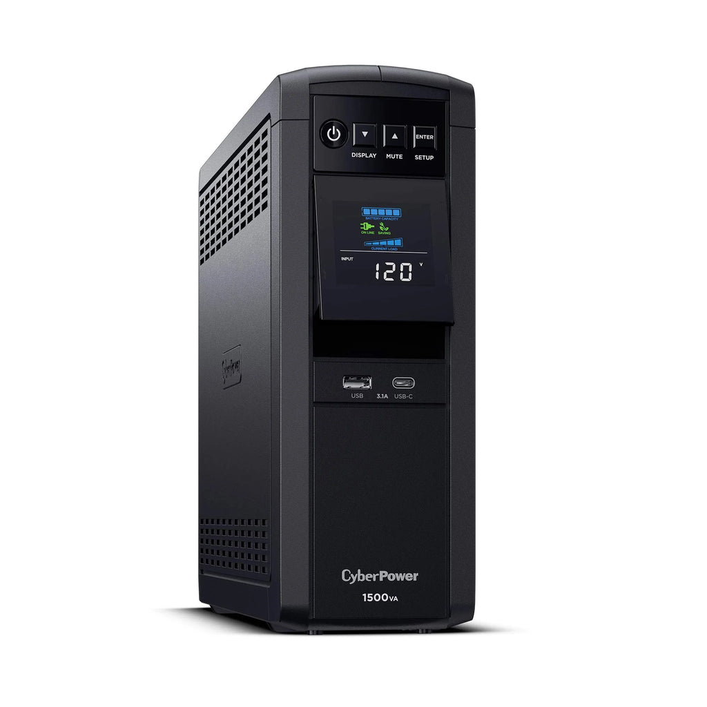 Black 1500VA/1000W UPS System, 12 Outlets, Mini Tower E68600