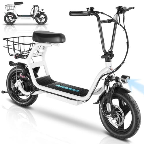 500W/800W/1200W Electric Scooter with Seat, 14" Fat Tire, Foldable Electric Scooter S748