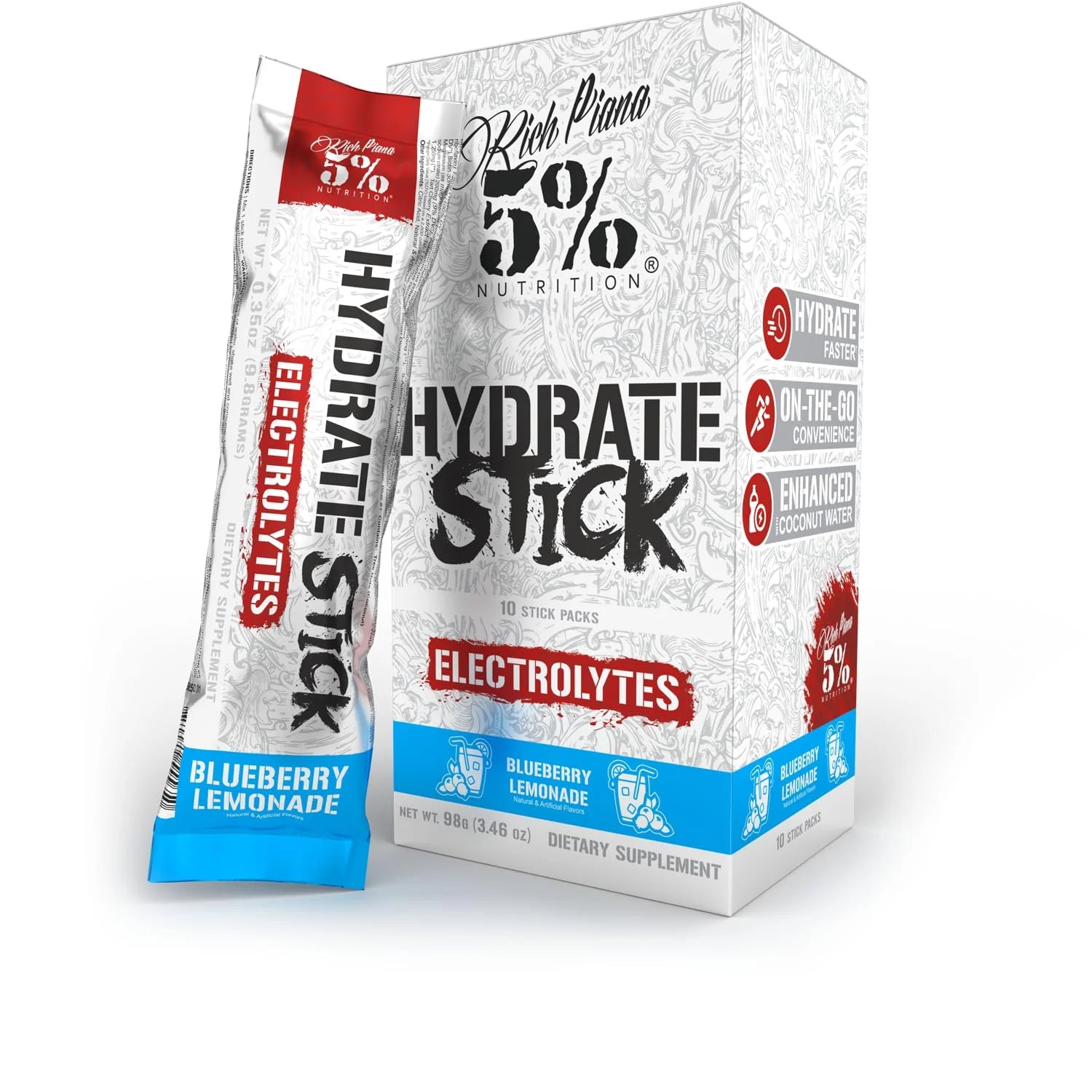 10 Count Sport Electrolyte Hydration Packets Blueberry Lemonade F60164