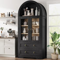 Black 71" Tall Pantry Cabinet with Drawers Doors and Shelves K30599