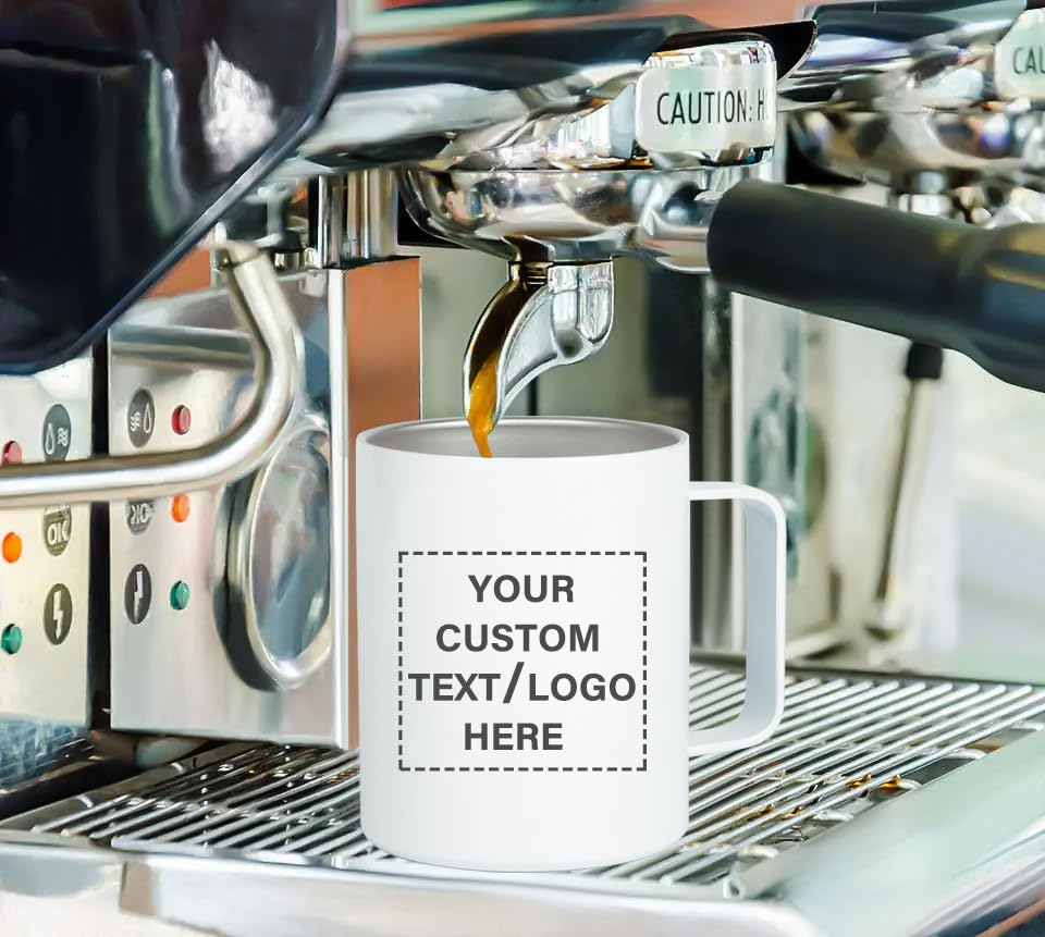 12oz Insulated Stainless Steel White Coffee Travel Mug M821119