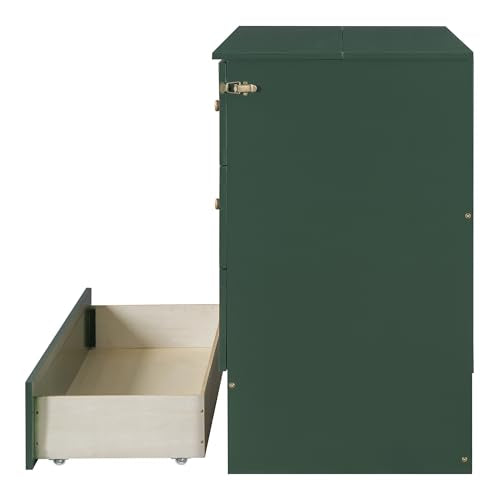 Gray Queen Murphy Bed with Drawers X2359