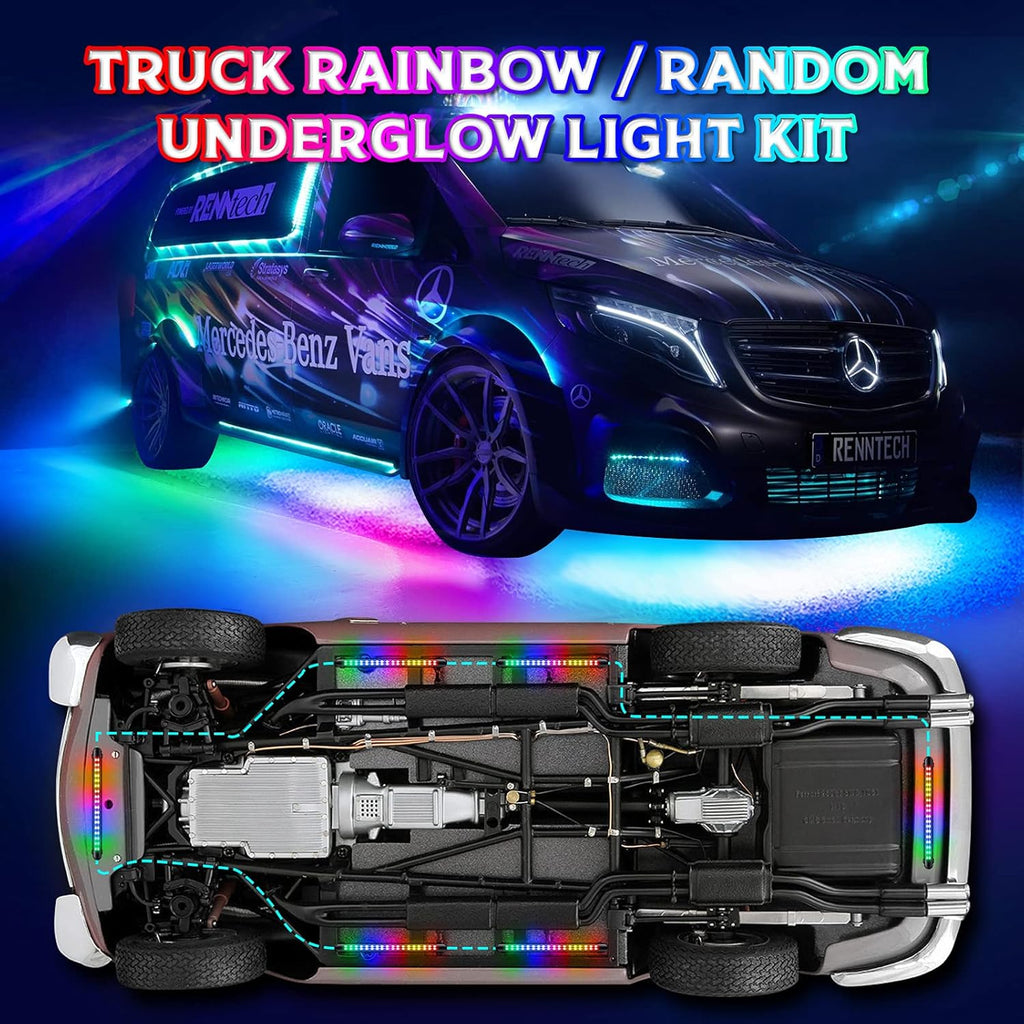 3-Pin 6PCS Car Double-Row Dreamcolor Underglow Lights Kit with APP IP68 12V Pack of 2 L509