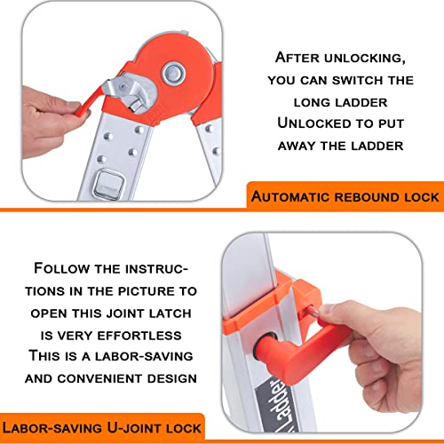 5 Step 17 Ft Anti-Slip Multi Position Aluminum Ladder I2313