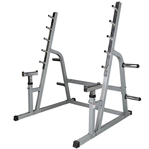 Adjustable Spotter Arms Half Power Cage Bench Press and Squat Rack Combo V8469