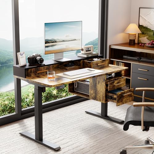 47.2 x 23.6 Inch Electric Height Adjustable Standing Desk with 4 Drawers J579