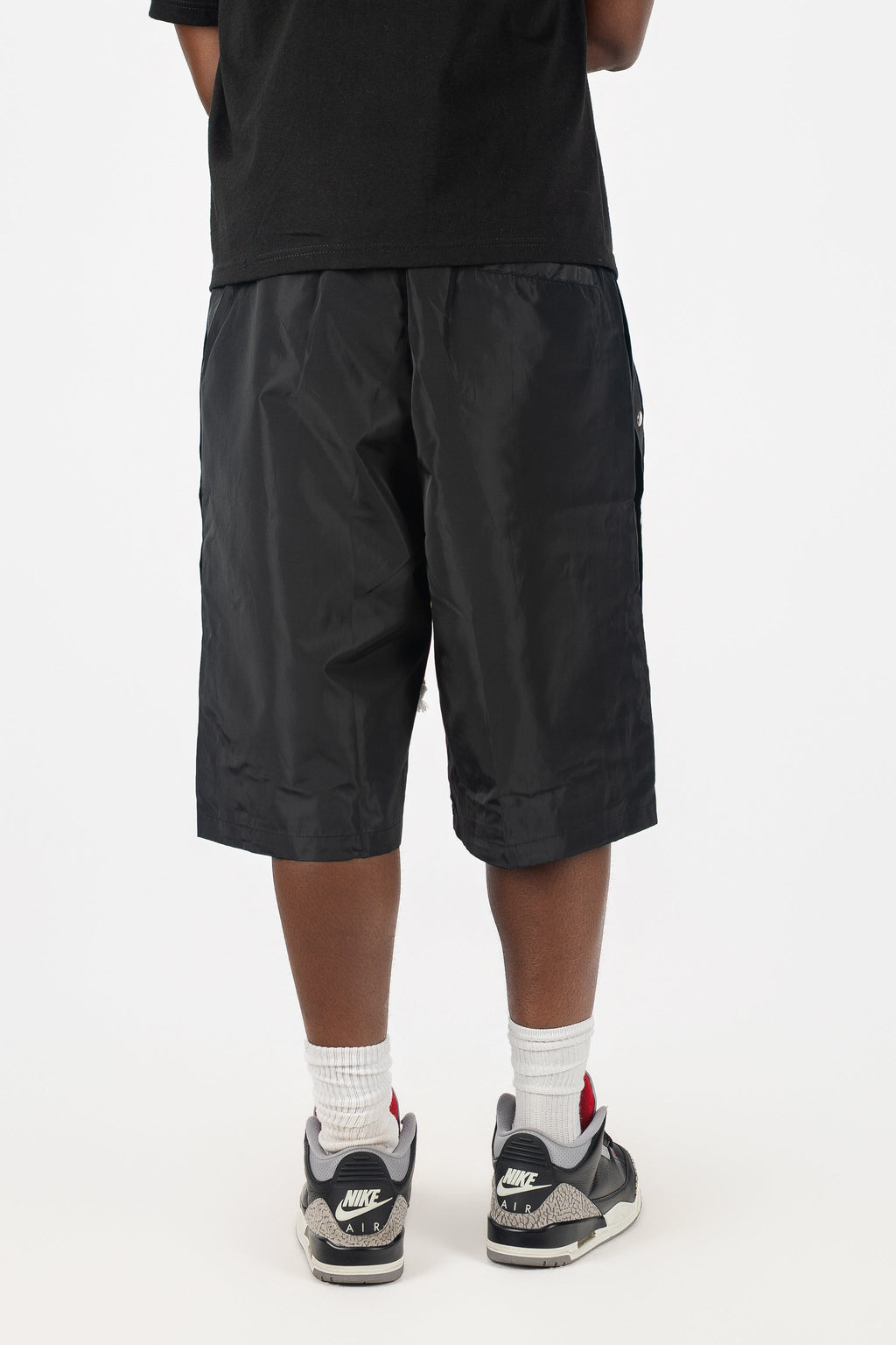 Side Snap Nylon Shorts
