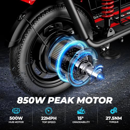 850W Peak Electric Scooter with Seat, 22MPH, 25 Miles Range, 14" Pneumatic Tire, Folding E Scooter H4861