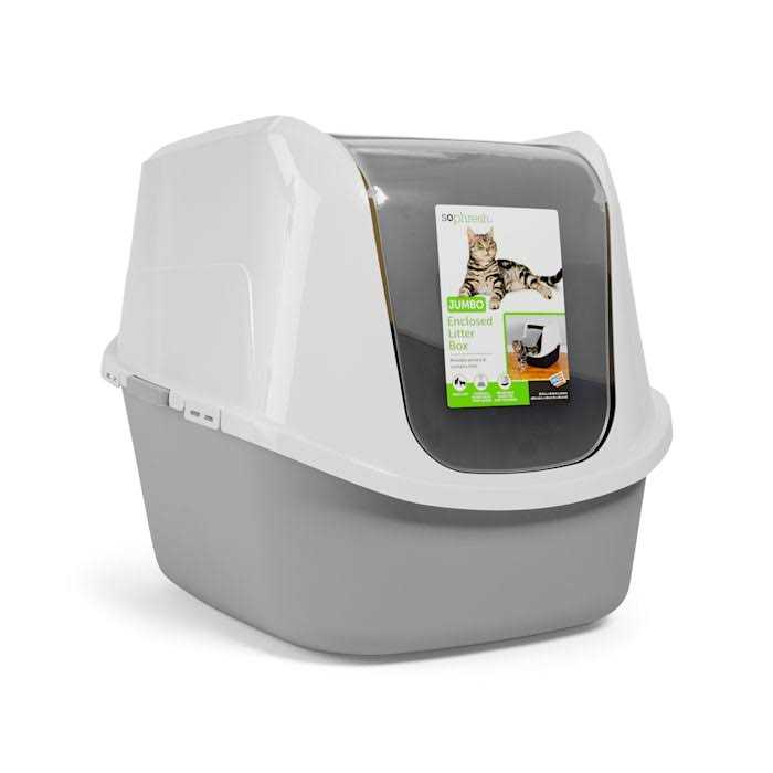 Jumbo Enclosed Grey Cat Box U9631