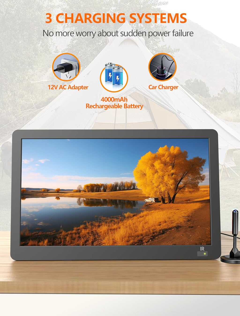 14.2" Portable Mini TV LCD Monitor 1080P with Digital ATSC Tuner W759