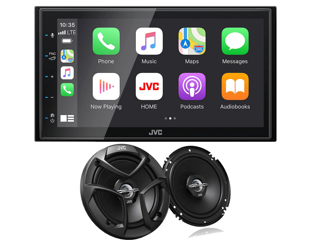 Digital Multimedia Receiver with 6.75" Touchscreen Monitor and 6.5" 2-Way Coaxial Car Audio 600 Watt Speaker Pair C8993