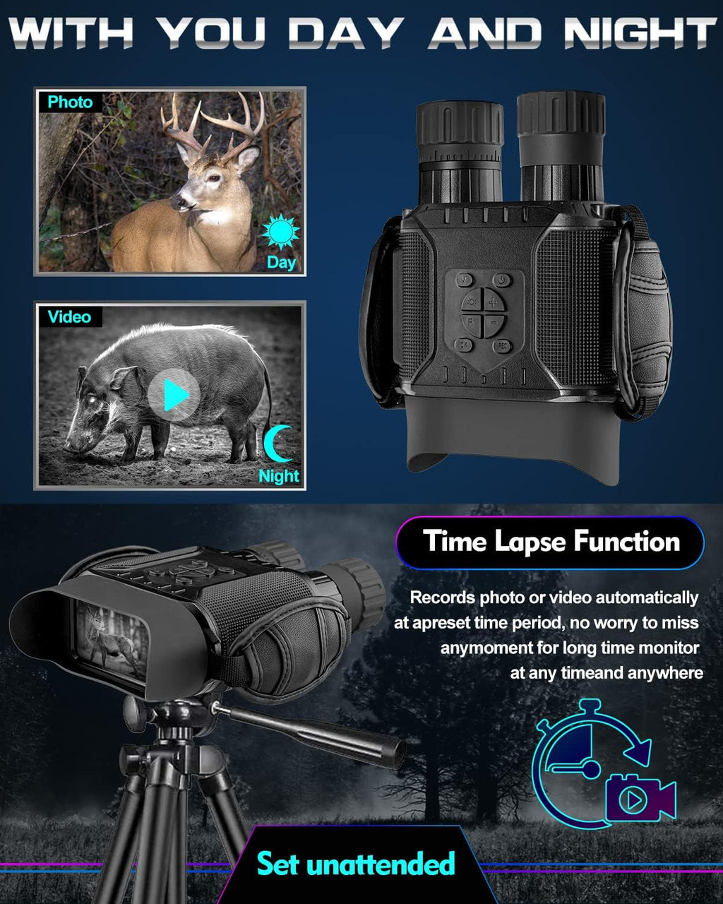 Digital Infrared Night Vision Binoculars with 32GB Memory Card G263