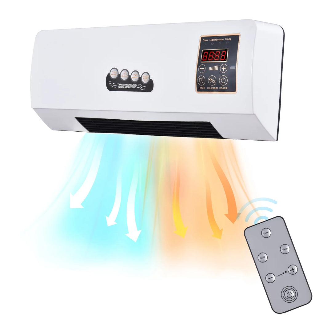 1800W Heater and Air Conditioner Combo, 2-in-1 Electric Cooling and Heating Fan with Remote Control V224718