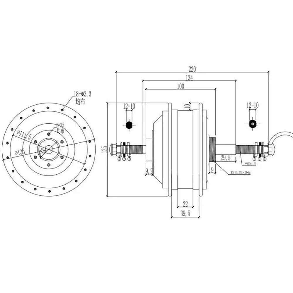 20'' 36V 250W E-Bike Rear Wheel Motor Conversion Kit V299721