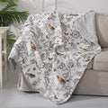 Grey Toile Cotton Full/Queen Quilt Set with Two Standard Pillow Shams P661918