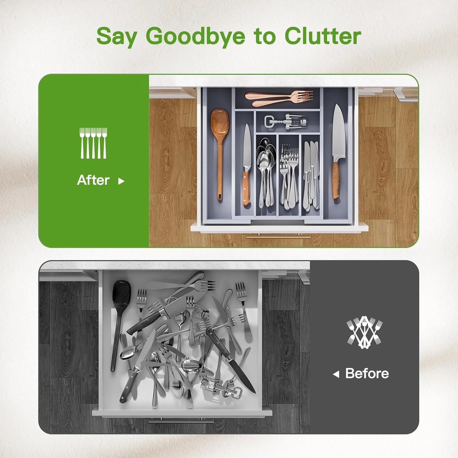 Bamboo Expandable Drawer Organizer U3644