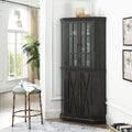 Enclosed Charcoal Corner China Cabinet L8708