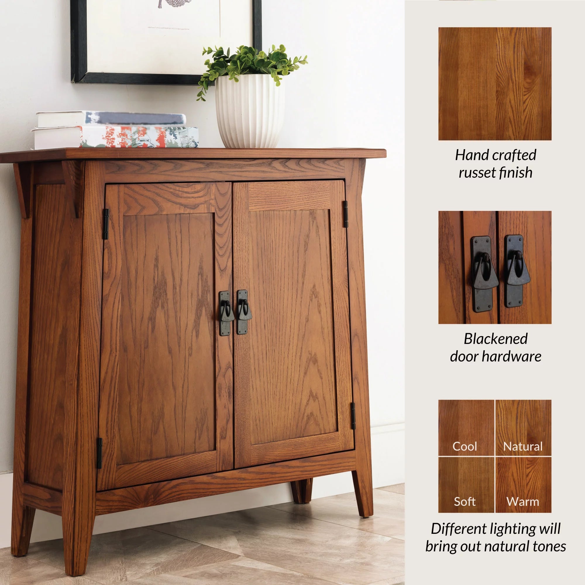 Solid Wood Hall Stand, Rich Russet Finish X226456