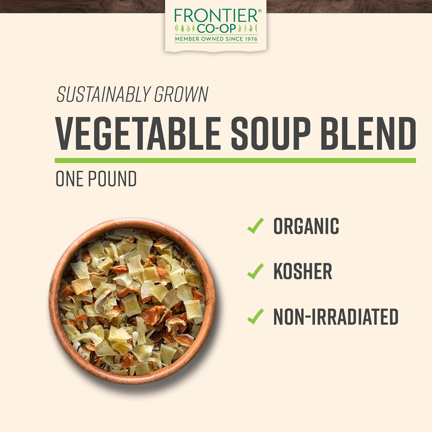 Organic Vegetable Soup Blend 1lb Low Sodium Dehydrated Veggies and Parsley Dried Vegetables K19028