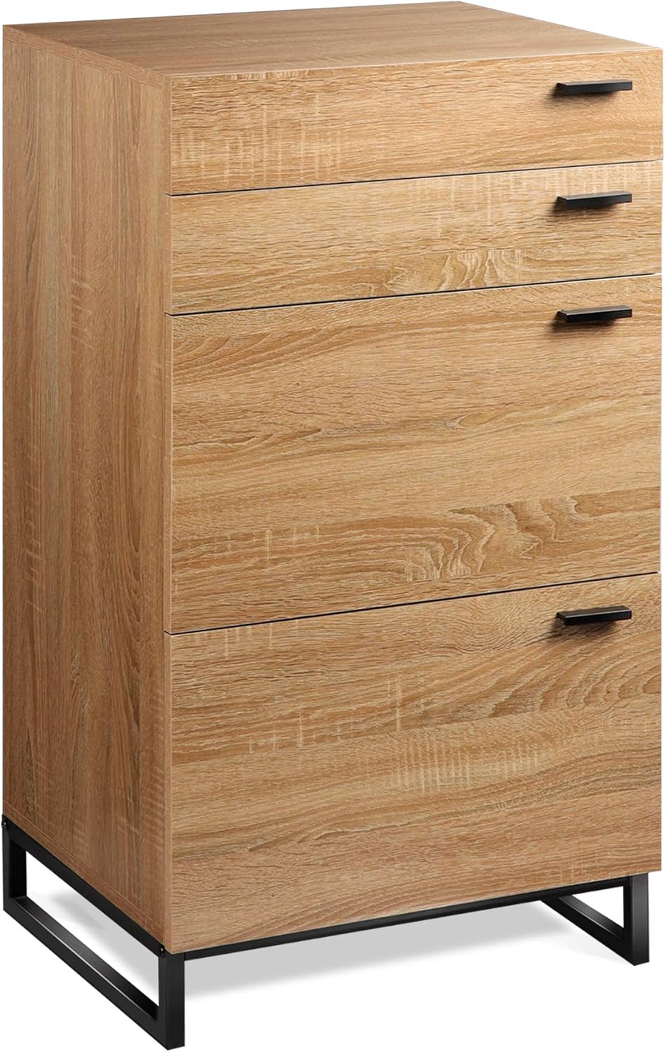 Gray Oak 4 Drawer Wood Dresser I123