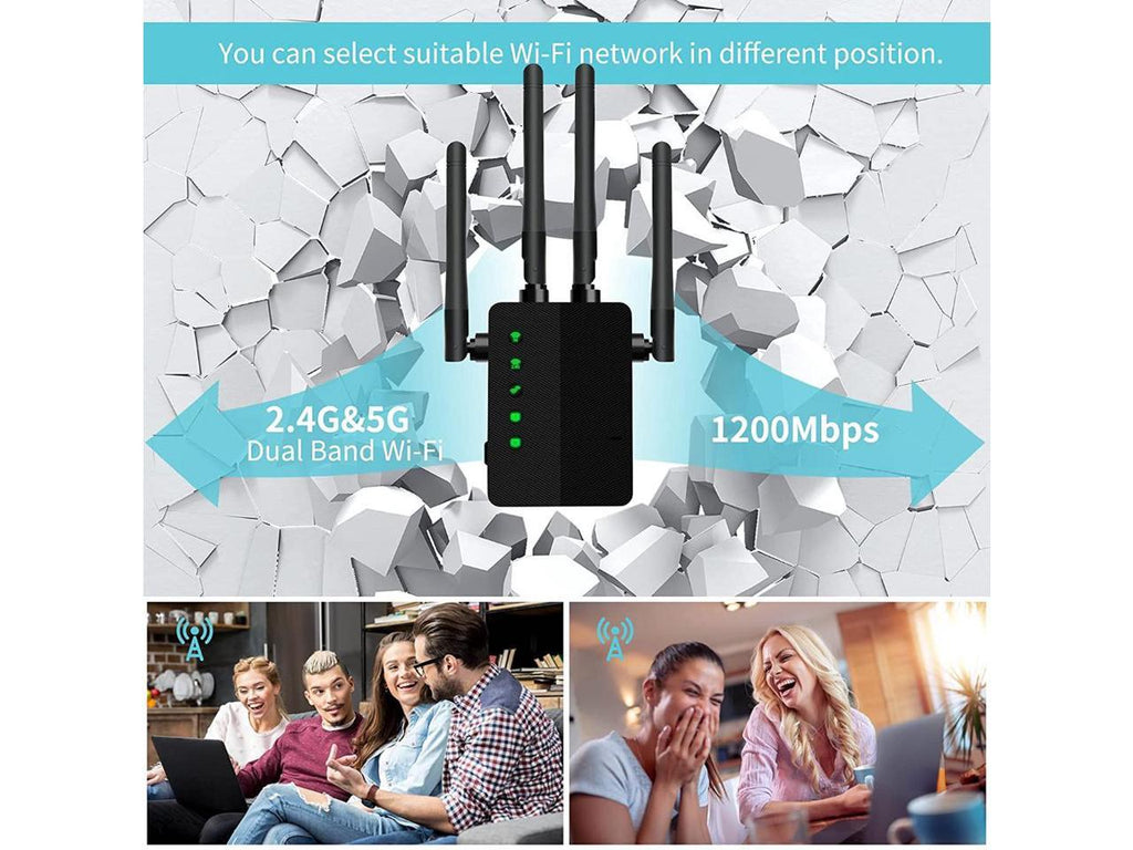 WiFi Extender 1200 Mbps Dual-Band Wireless Signal Booster E9553