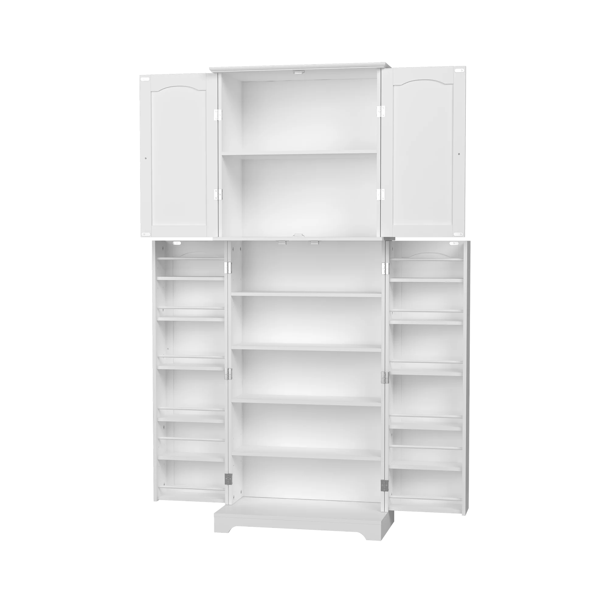 White Tall Kitchen Pantry Storage Cabinet with Doors and Shelves J824