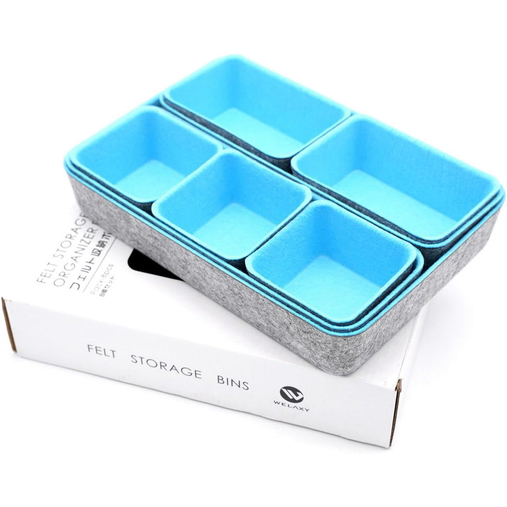 8-piece Felt Drawer Organizers Tray in Glacier Gray Z672749